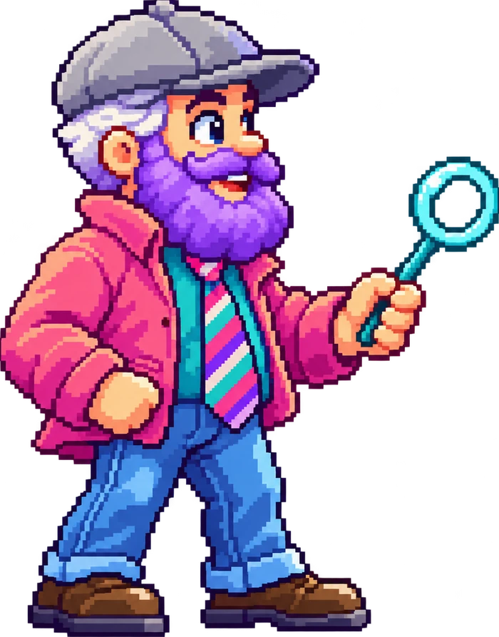 Garry, the Bubbleman, holding his bubble wand